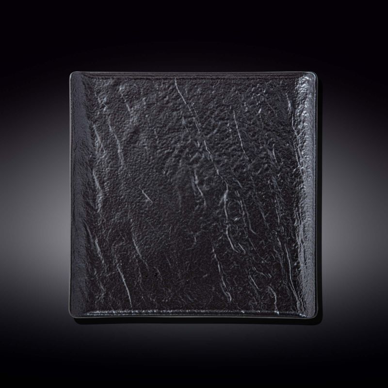 Порцеланова чиния квадрат 21.5 x 21.5 см SlateStone, черен цвят, WILMAX Англия
