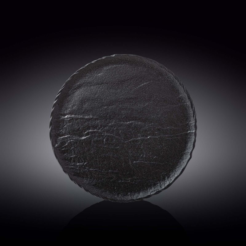 Порцеланово кръгло плато / чиния 25.5 см SlateStone, черен цвят, WILMAX Англия
