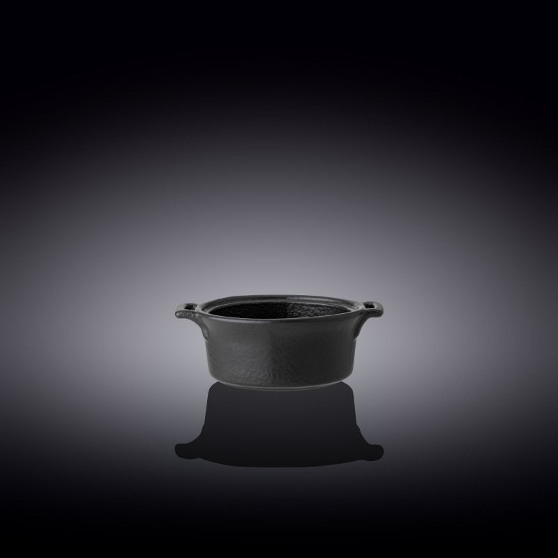 Порцеланова сосиера с 2 дръжки 10.5 см SlateStone, черен цвят, WILMAX Англия