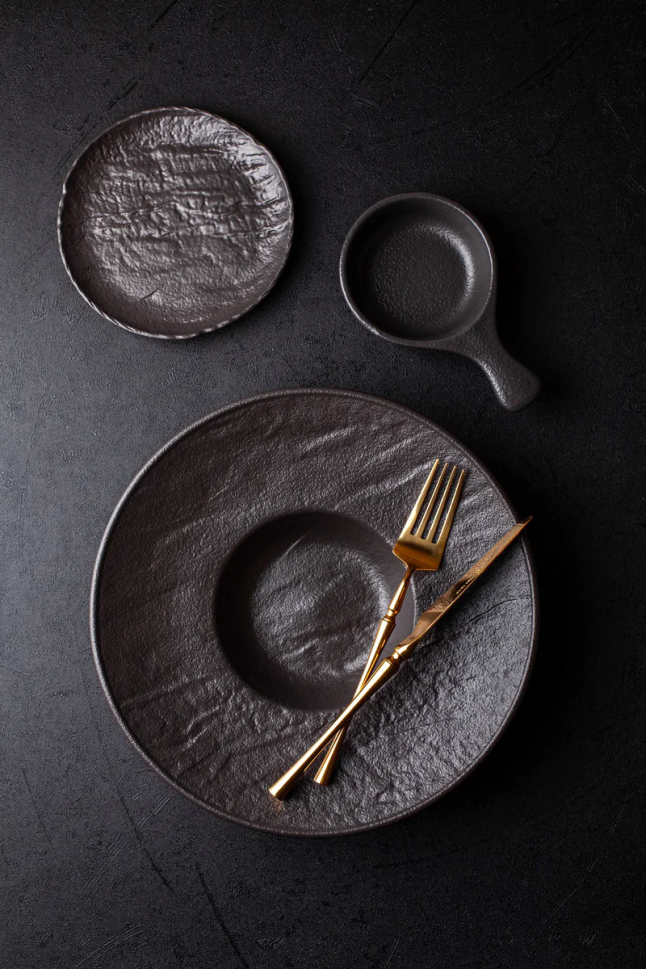 Порцеланова чиния за паста 27 см SlateStone, черен цвят, WILMAX Англия