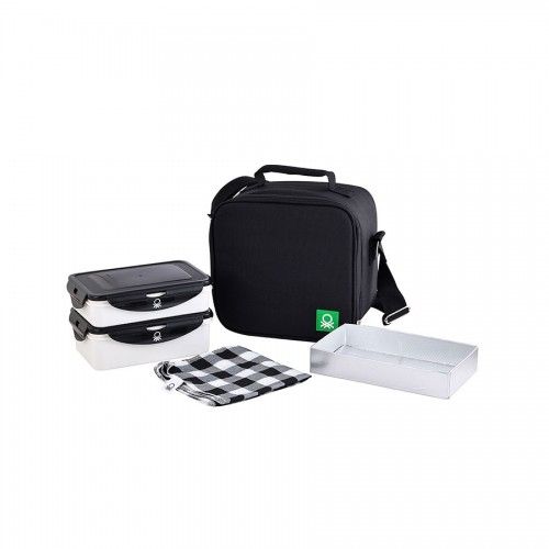 Термо чанта за обяд с кутии за храна Black and White, United Colors Of Benetton