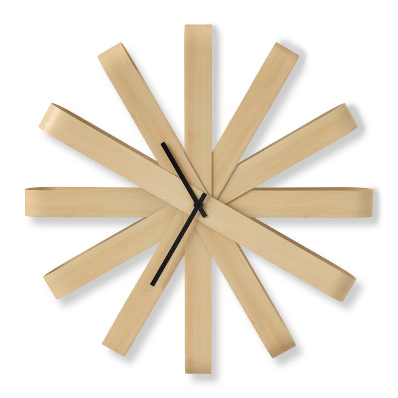 Дървен часовник за стена 51 см RIBBONWOOD, UMBRA Канада