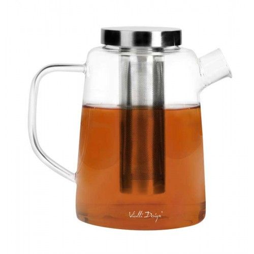 Кана за чай от боросиликано стъкло с цедка 1500 мл DIVA, Vialli Design Полша