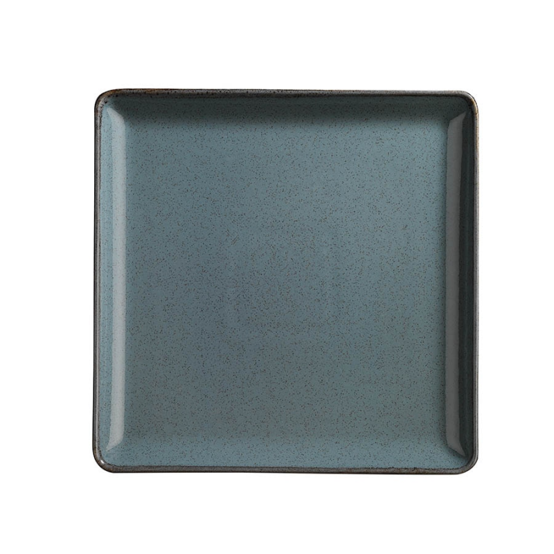 Порцеланова квадратна чиния 23 x 23 см PEARL TAN, син цвят, KUTAHYA Турция