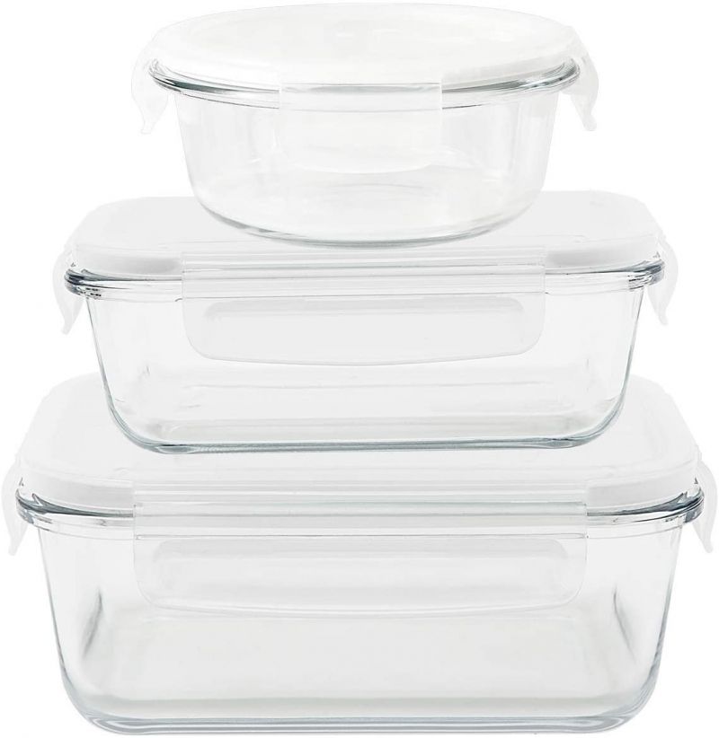 Сет от 3 броя стъклени кутии за храна, 620, 650 и 800 мл, PEBBLY Франция