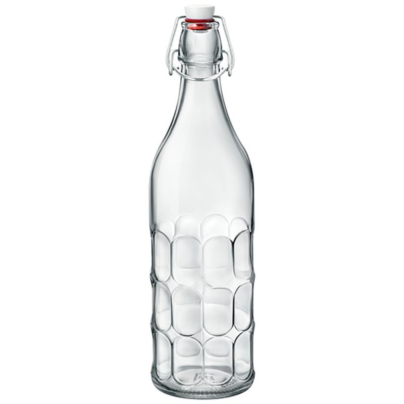 MORESCA стъклена бутилка с метален механизъм 1 литър, Bormioli Rocco Италия