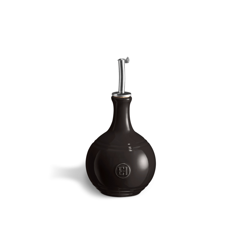 Керамична бутилка за оцет с дозатор 400 мл, VINEGAR CRUET, черен цвят, EMILE HENRY Франция