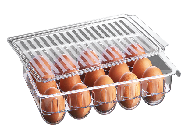 Кутия за 15 броя яйца, бял цвят, HOME