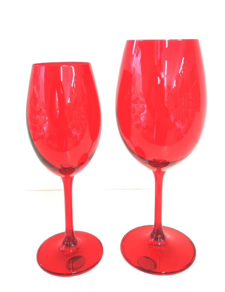 Червени чаши за вино 250 мл - 6 броя, Bohemia Crystalite