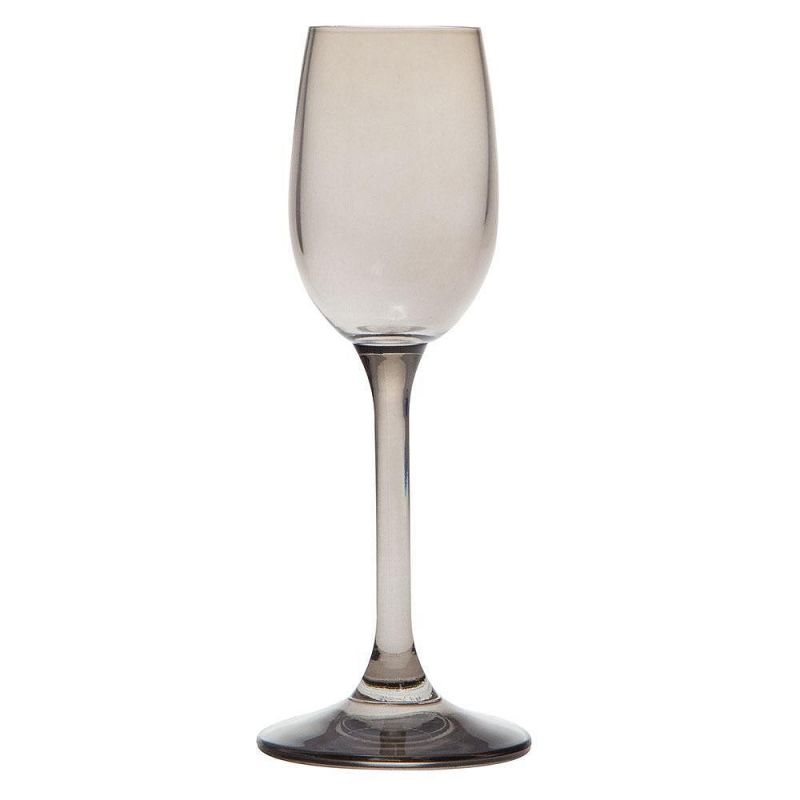 SYLVIA SMOKE чаши за ликьор / ракия на столче 65 мл, 6 броя, сив цвят, Bohemia Crystalite