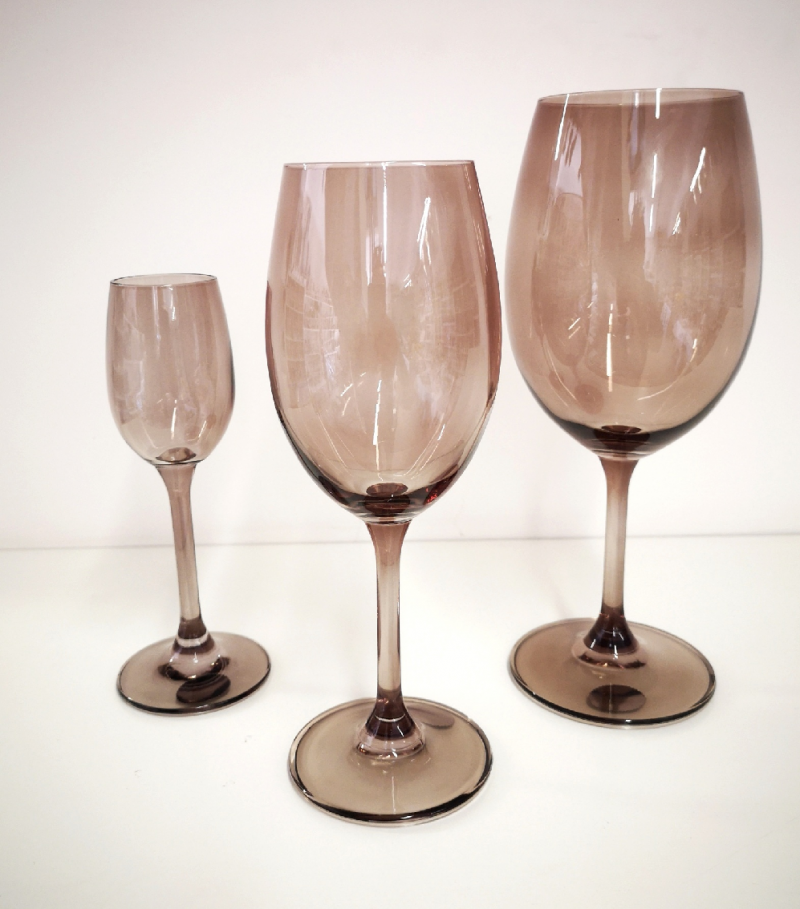SYLVIA SMOKE чаши за бяло вино 250 мл, 6 броя, сив цвят, Bohemia Crystalite
