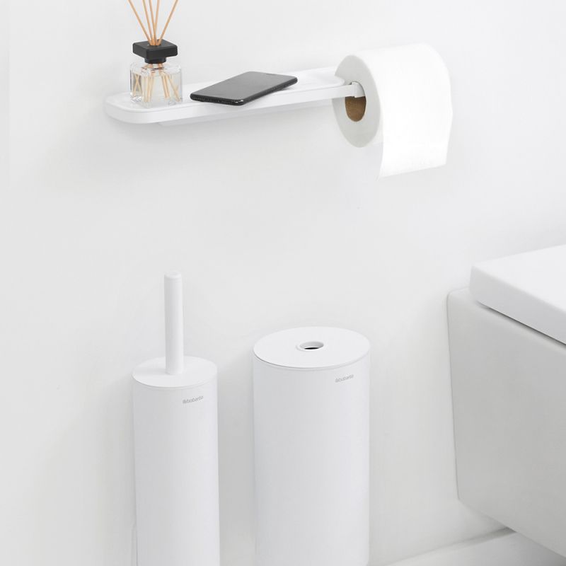 Държач за тоалетна хартия с рафт MindSet Mineral Fresh White, Brabantia Холандия