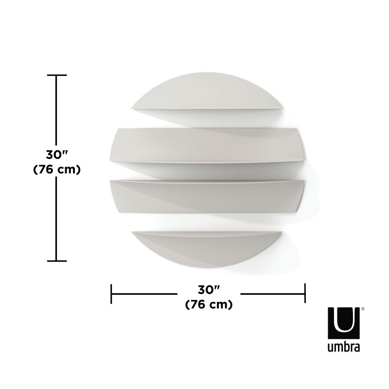 Комплект от 4 броя рафтове за стенен монтаж SOLIS, цвят светло сив, UMBRA Канада