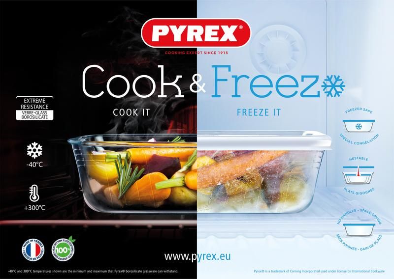 Кръгла кутия за съхранение с капак 17 x 11 см, COOK & FREEZE, PYREX Франция