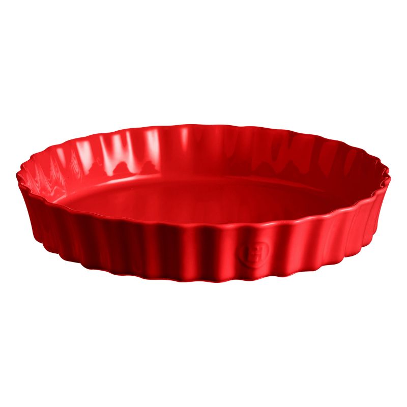 Керамична форма за тарт 32 см DEEP TART DISH, червен цвят, EMILE HENRY Франция