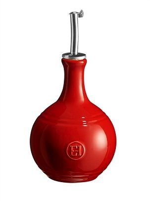 Керамична бутилка за оцет с дозатор 400 мл, VINEGAR CRUET, червен цвят, EMILE HENRY Франция