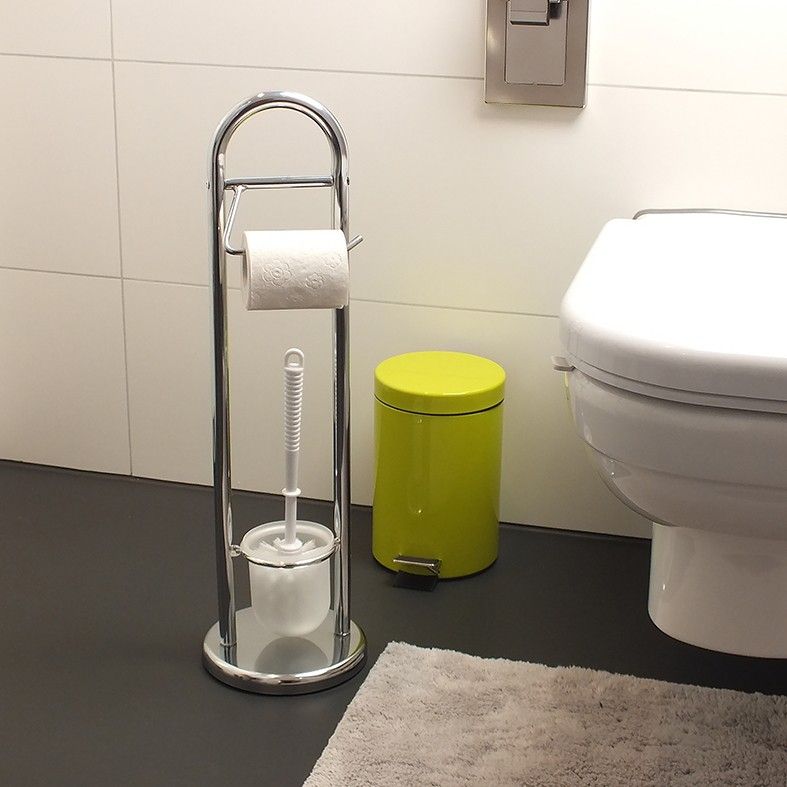 Комплект стойка за тоалетна хартия и четка за тоалетна FABIO - хромиран, KELA Германия