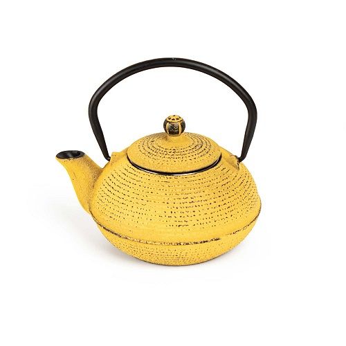 Чугунен чайник с цедка 500 мл, жълт цвят, Luigi Ferrero