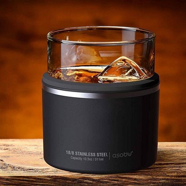 Чаша за уиски 311 мл с термоизолираща основа WHISKEY KUZIE, черен цвят, ASOBU Канада