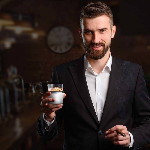 Чаша за уиски 311 мл с термоизолираща основа WHISKEY KUZIE, бял цвят, ASOBU Канада