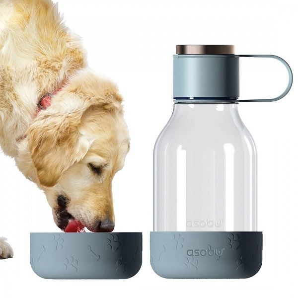Бутилка за вода 1.5 литра с купичка за куче “DOG BOWL, черен цвят, ASOBU Канада