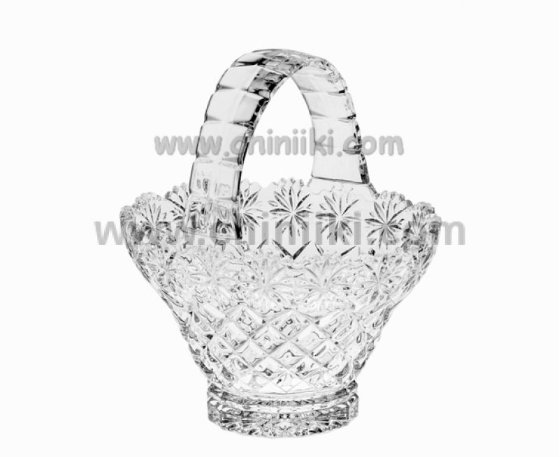 Кристална кошница с дръжка 20.5 см, Bohemia Crystal Чехия
